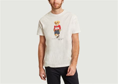 Teddy Bear Printed T Shirt White Polo Ralph Lauren LException