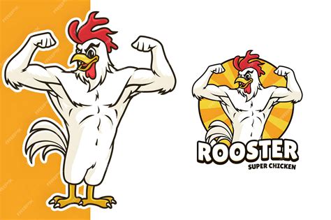 Premium Vector Rooster Super Chicken Mascot