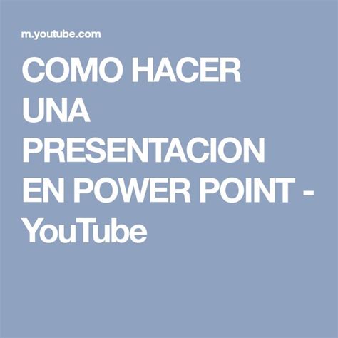 The Words Como Hacer Una Presenta En Power Point You Tube