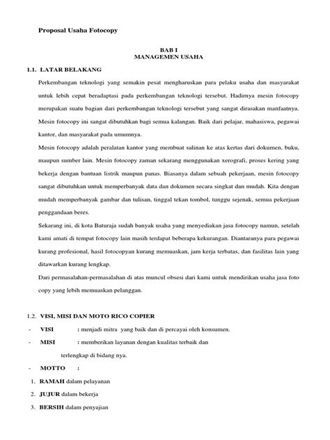 Proposal bantuan dana usaha roti bakar dan kopi jahe.doc filetype : Proposal Usaha Fotocopy