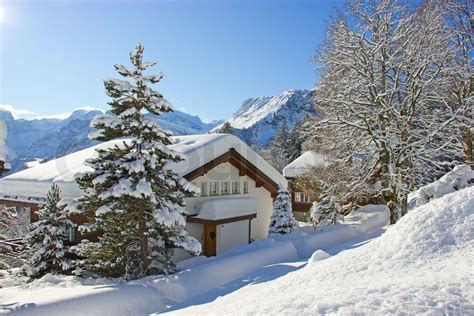 Winter In Swiss Alps Braunwald Glarus Switzerland Stock Image