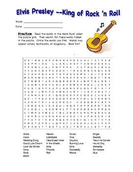 This crossword clue was last seen on premier sunday crossword april 22 2018 answers. Elvis Presley's Birthday January 8: Word Search Puzzle ...