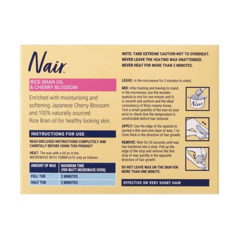 Nair Strip Free Wax Rice Bran Oil And Cherry Blossom Kmart