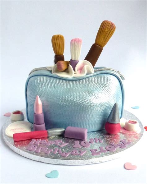 This cake was made for my lovely god daughter! Satin Make-up Bag | Karen's Cakes