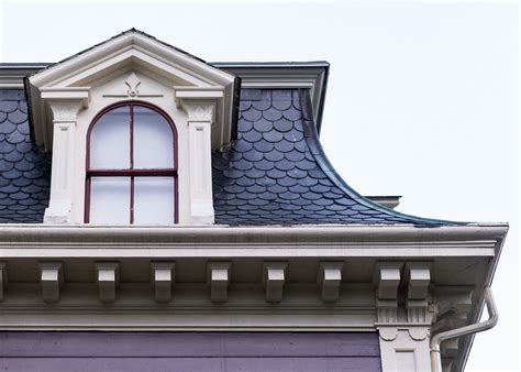 Victorian era porches are ornate, with turned or round columns, porch rails, and turned spindles in a variety of patterns. Mansard Roof | Mansard roof, Roof, Roofer