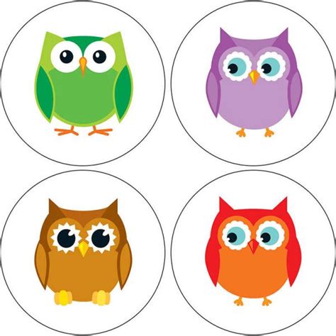 Carson Dellosa Colorful Owls Chart Seals Cd 168146 Teachersparadise