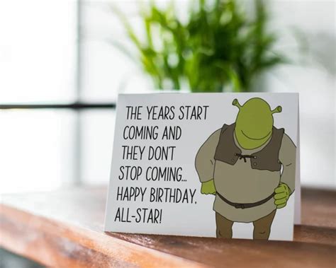 Shrek All Star Birthday Card Smash Mouth Shrek Movie Shrek Etsy In