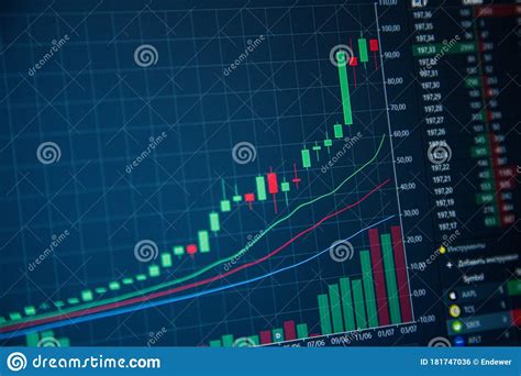 Stock Market Chart On Blue Background Stock Up Stock Photo Image Of
