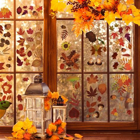 Coolmade Fall Thanksgiving Window Clings Fall Window Clings For Glass 9