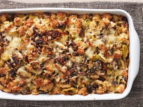 Preheat the oven to 350 degrees. Mushroom and Leek Bread Pudding Recipe | Ina Garten | Food ...