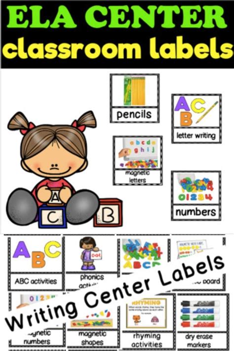 Writing And Literacy Center Labels For 3k Preschool Pre K And