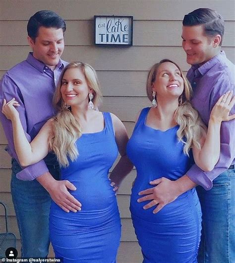 Pregnant Twin Sisters Who Married Identical Brothers In A Joint Wedding Share Gender Reveal