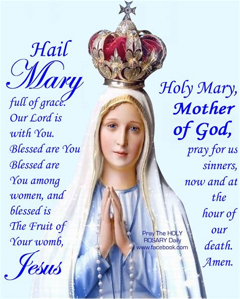 The Hail Mary Prayer Pray The Holy Rosary Daily