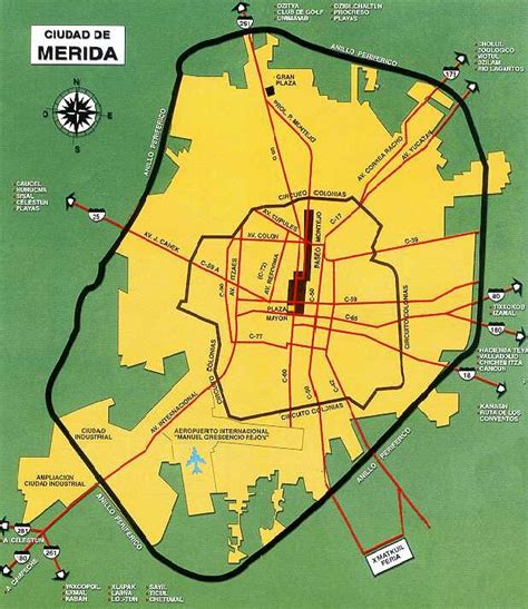 Merida Map Merida Mexico Yucatan Open Air Adventure City Places
