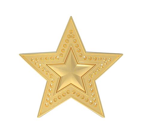 Gold Star Inlaid With Jewels Gold Inlaid Star 3d Illustration Stock