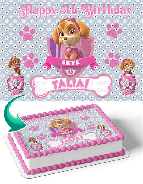 Buy Cakecerypaw Patrol Skye Ps Edible Cake Image Topper Personalized