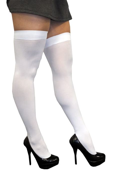 Thigh High Tights White The Costumery
