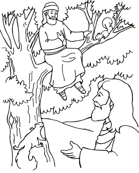 Zacchaeus free coloring pages sketch coloring page. Zacchaeus and Jesus Coloring Page