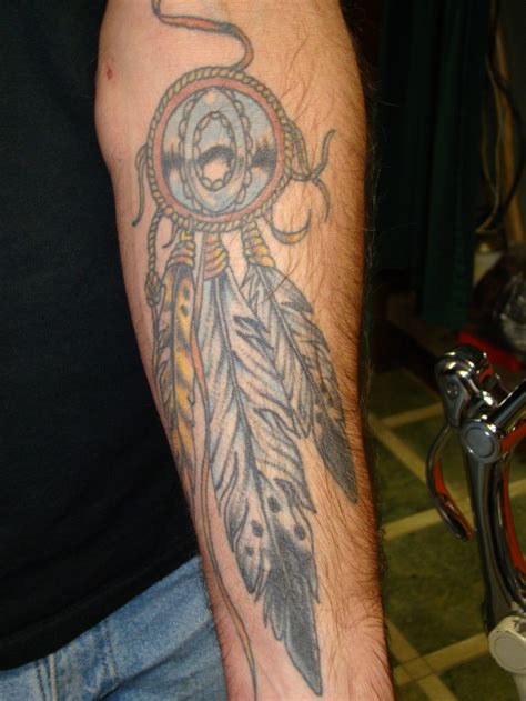Dreamcatcher With Feathers Forearm Tattoo Tattooimages Biz