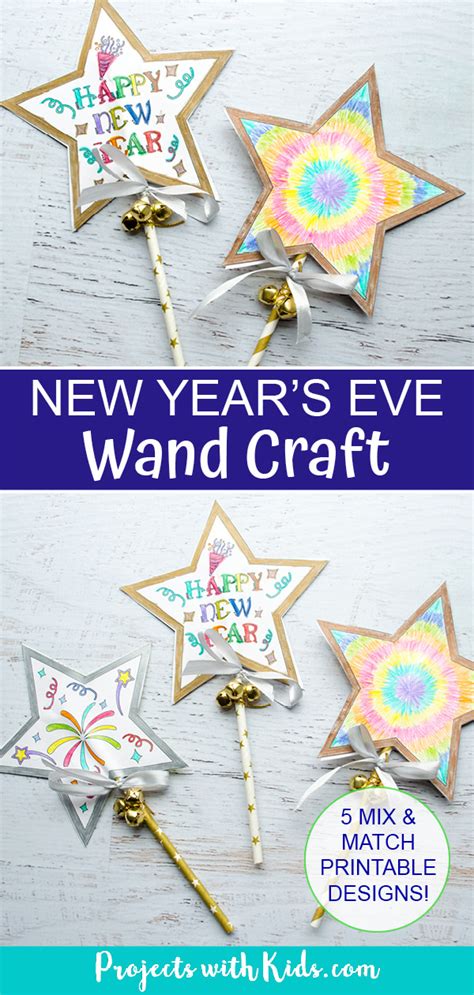 New Years Eve Wand Craft With Free Printable Projects With Kids