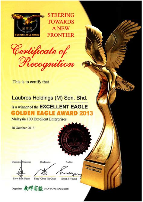 Golden peninsular ltd was incorporated on 20 february 2018 (tuesday) as a private limited company in uk. Certificates & Awards - Laubros Holdings (M) Sdn. Bhd.