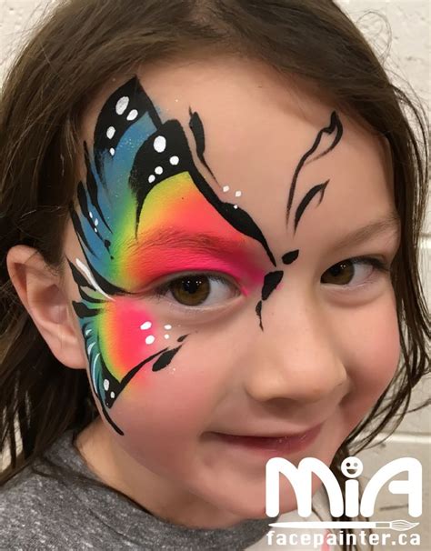 Face Painting Design Quick And Easy A Half Rainbow Butterfly