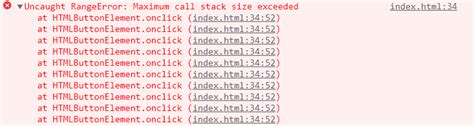 Uncaught RangeError Maximum Call Stack Size Exceeded