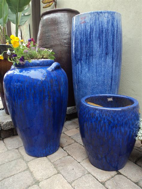 Blue Outdoor Plant Pots