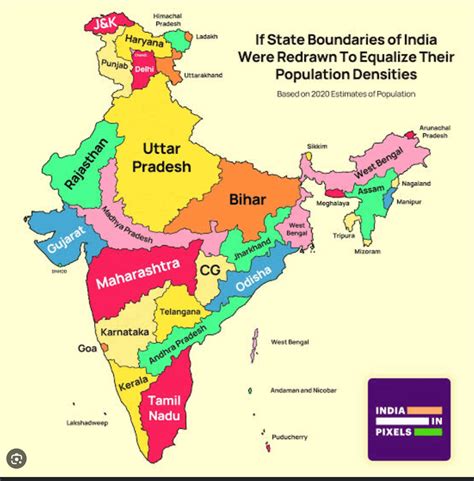 If State Boundaries Of India Were Redrawn To Equalize Their Population