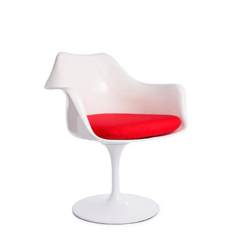 Original tulip chair designed by eero saarinen and edited by knoll for sale in the online store of upholstered in tonus bright red 130t fabric. Eero Saarinen Style Tulip Arm Chair White