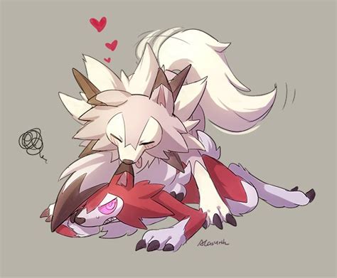 Rule 34 Alasurth Ambiguous Gender Annoyed Anthro Closed Eyes Duo Feral Heart Lycanroc Midday
