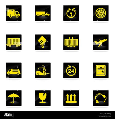 Cargo Shipping Icons Set Stock Photo Alamy