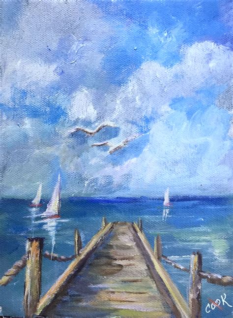 Pier One An 8x10 Youtube Acrylic Lesson On One Point Perspective With