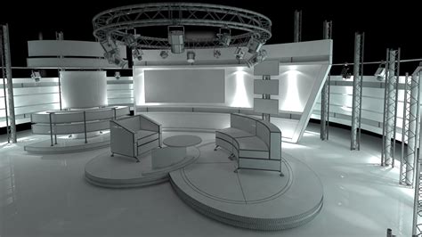 Virtual Tv Studio Chat Set 1 3d Model Buy Virtual Tv Studio Chat Set