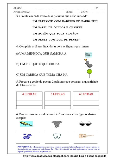 Atividade Com Poema 4 Ano