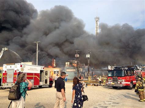 Seaside Park Nj Massive Fire Rages Along Nj Boardwalk Damaged By Sandy