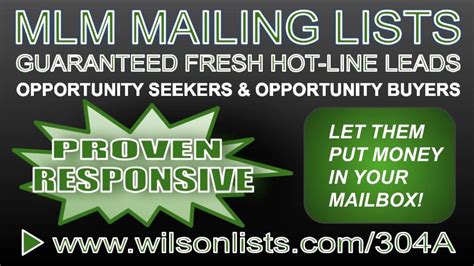 MLM Mailing Lists Opportunity Seekers Buyers Proven Responsive YouTube