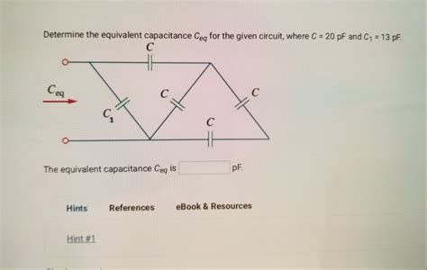 When capacitors are connected in parallel, the equivalent capacitance is given by Solved: Determine The Equivalent Capacitance Ceq For The G ...