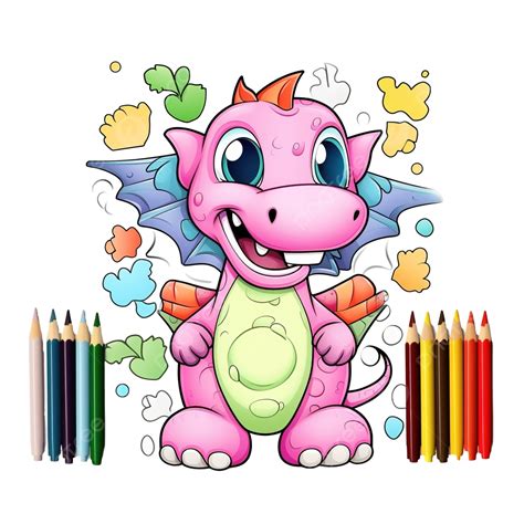 만화 캐릭터 사랑스러운 괴물 디노 색칠하기 책 귀여운 만화 아기 공룡 귀여운 일러스트 Png 일러스트 및 이미지 에 대한