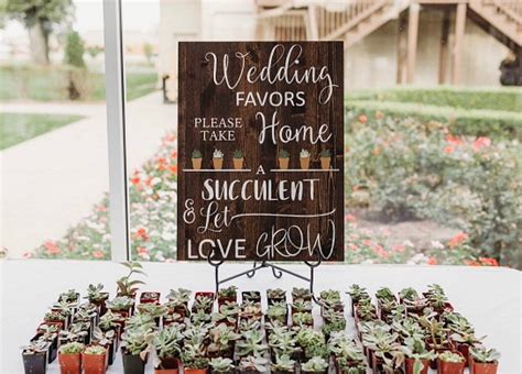 Let Love Grow Sign Take A Succulent Wedding Decor Etsy Succulent