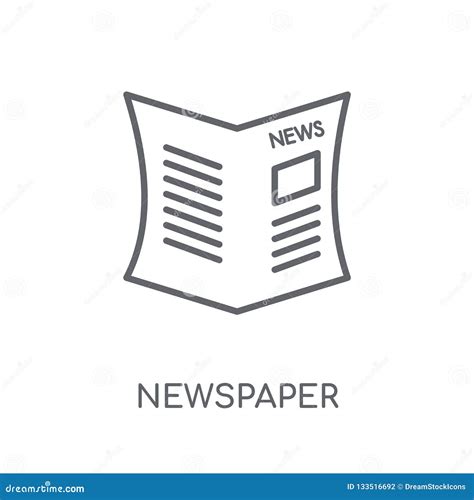 Newspaper Linear Icon Modern Outline Newspaper Logo Concept On Stock