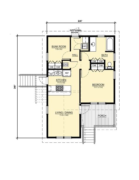 Cottage Style House Plan 2 Beds 1 Baths 725 Sqft Plan 536 9