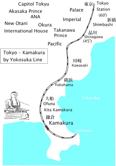 There are 28 stations on the map: Map, Tokyo to Kamakura, how to get there and back ・ 東京ー鎌倉地図