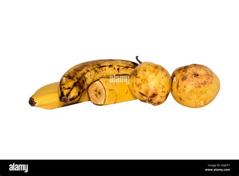 Bananas And Pears Isolated On The White Background Whole Banana Half