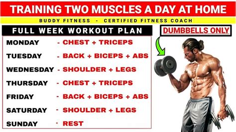 Two Muscles Groups Per Day Workout Plan Full Week Workout Plan At