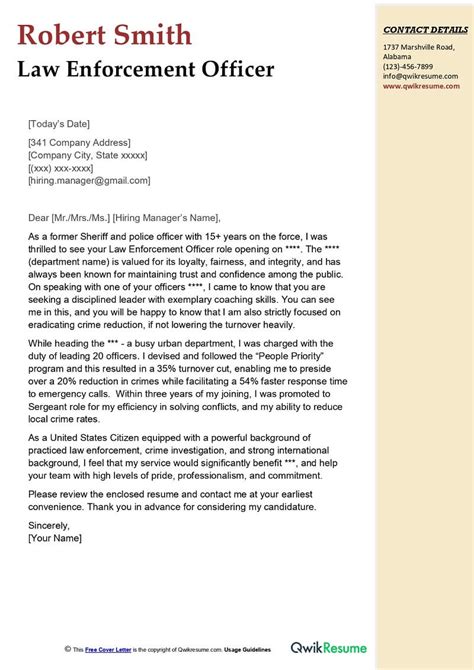 13 Law Enforcement Cover Letter Cover Letter Example