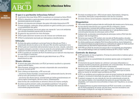A peritonite infecciosa felina (pif) é uma doença viral imunomediada, que tem como agente etiológico um coronavírus. Peritonite Infecciosa Felina - Miacis - Protecção e Integração Animal