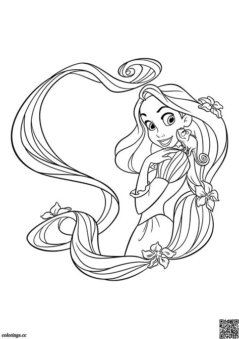 Tangled Rapunzel And Pascal Coloring Pages