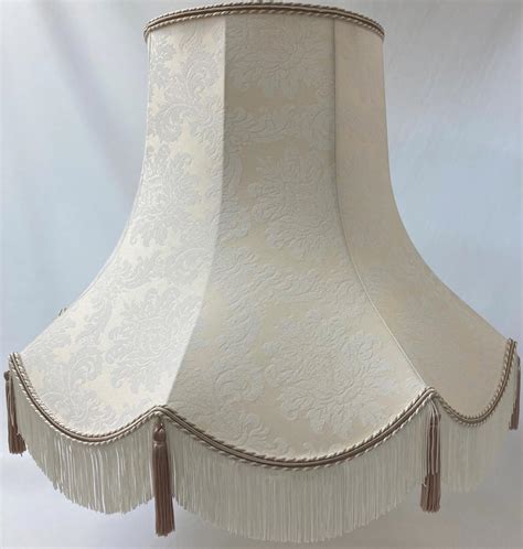Quality Tassel Clip On Lamp Shade Cream And Beige Fabric Uk Handmade