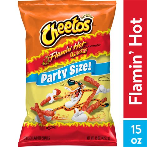 Buy Cheetos Crunchy Flamin Hot Cheese Flavored Snack Chips Party Size 15 Oz Bag Online At